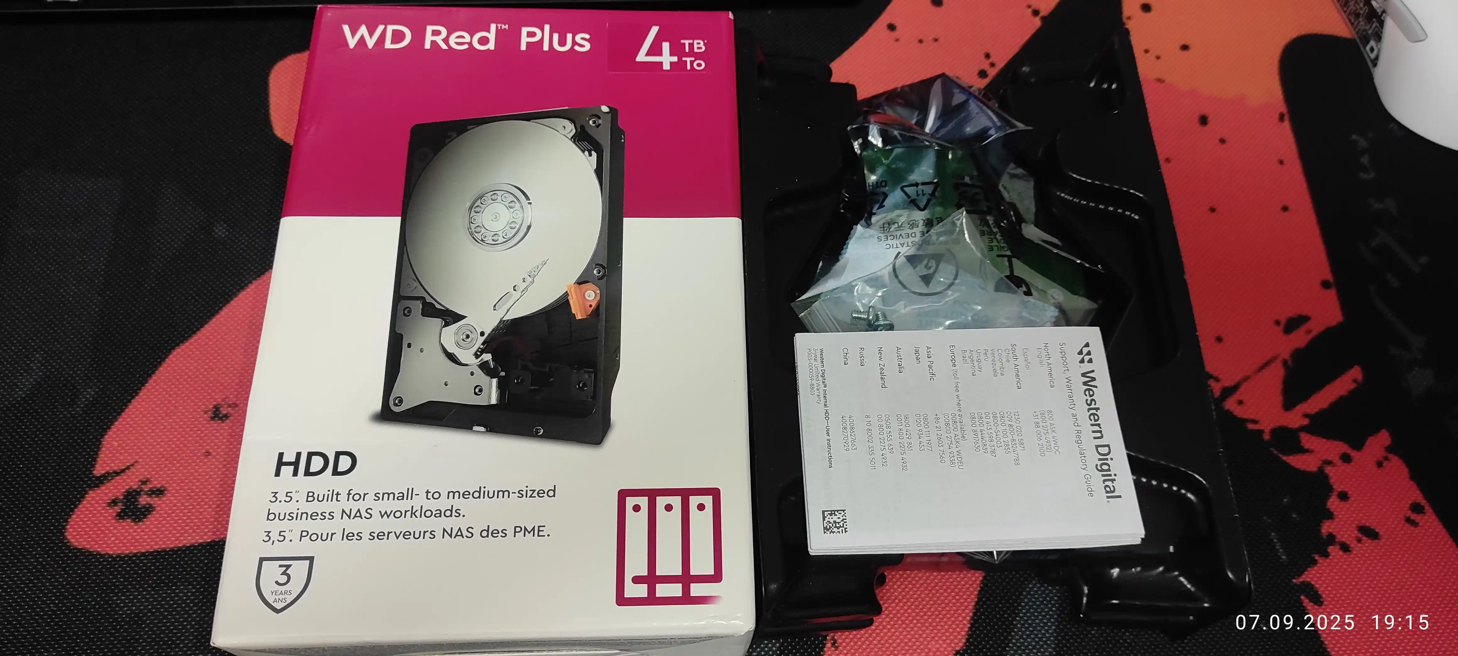 Жесткий диск WD Red Plus 4TB, 8TB, 10TB, 12TB - 3.5"  SATA 6Gb/s, для NAS BOX