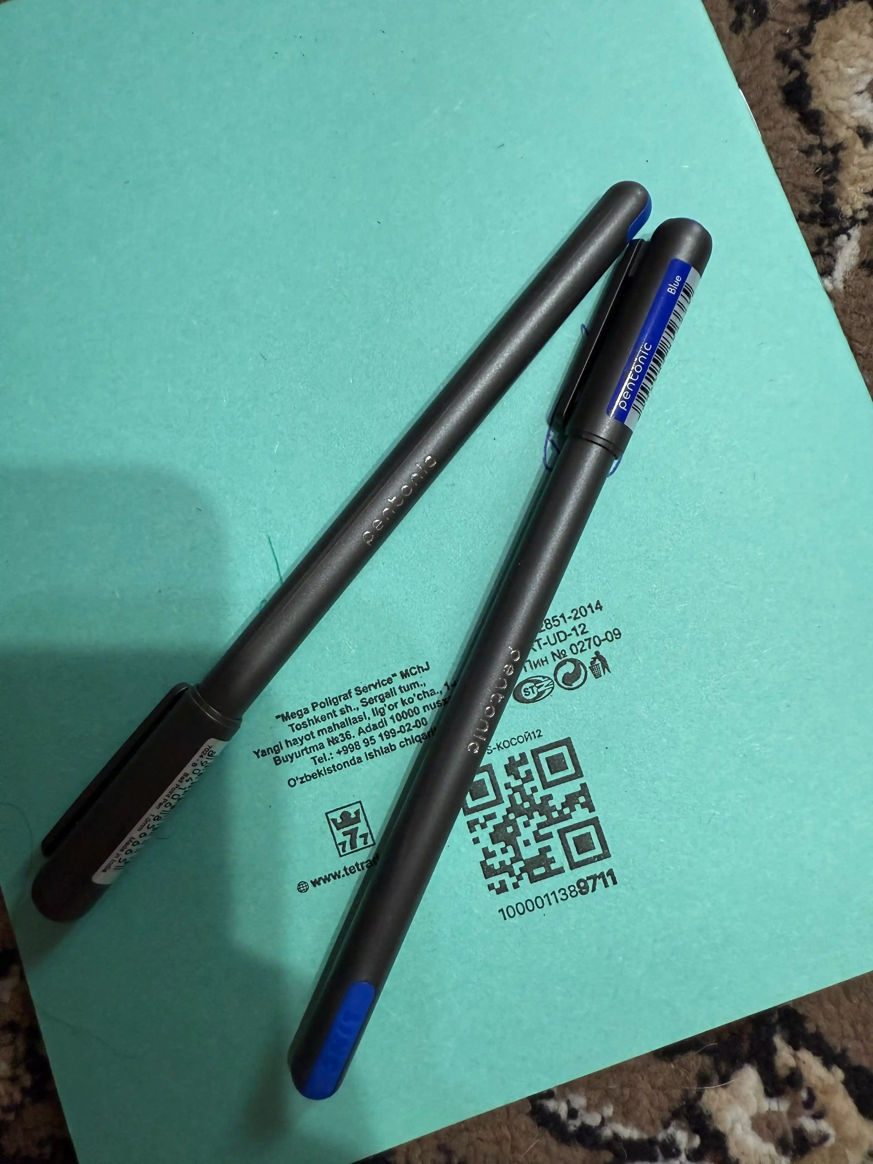 Sharikli ruchka Linc Pentonic, 1 mm, ko'k 2 dona