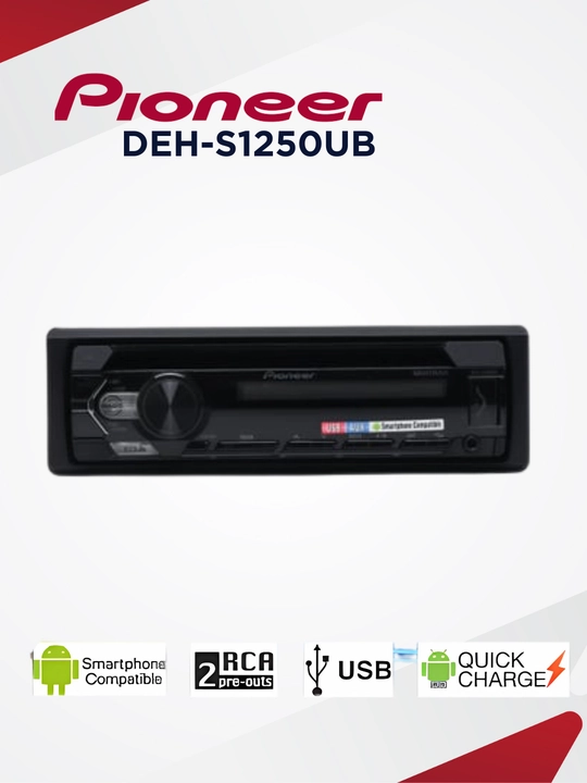 Автомагнитола Pioneer DEH-S1250UB, USB, 1DIN CD