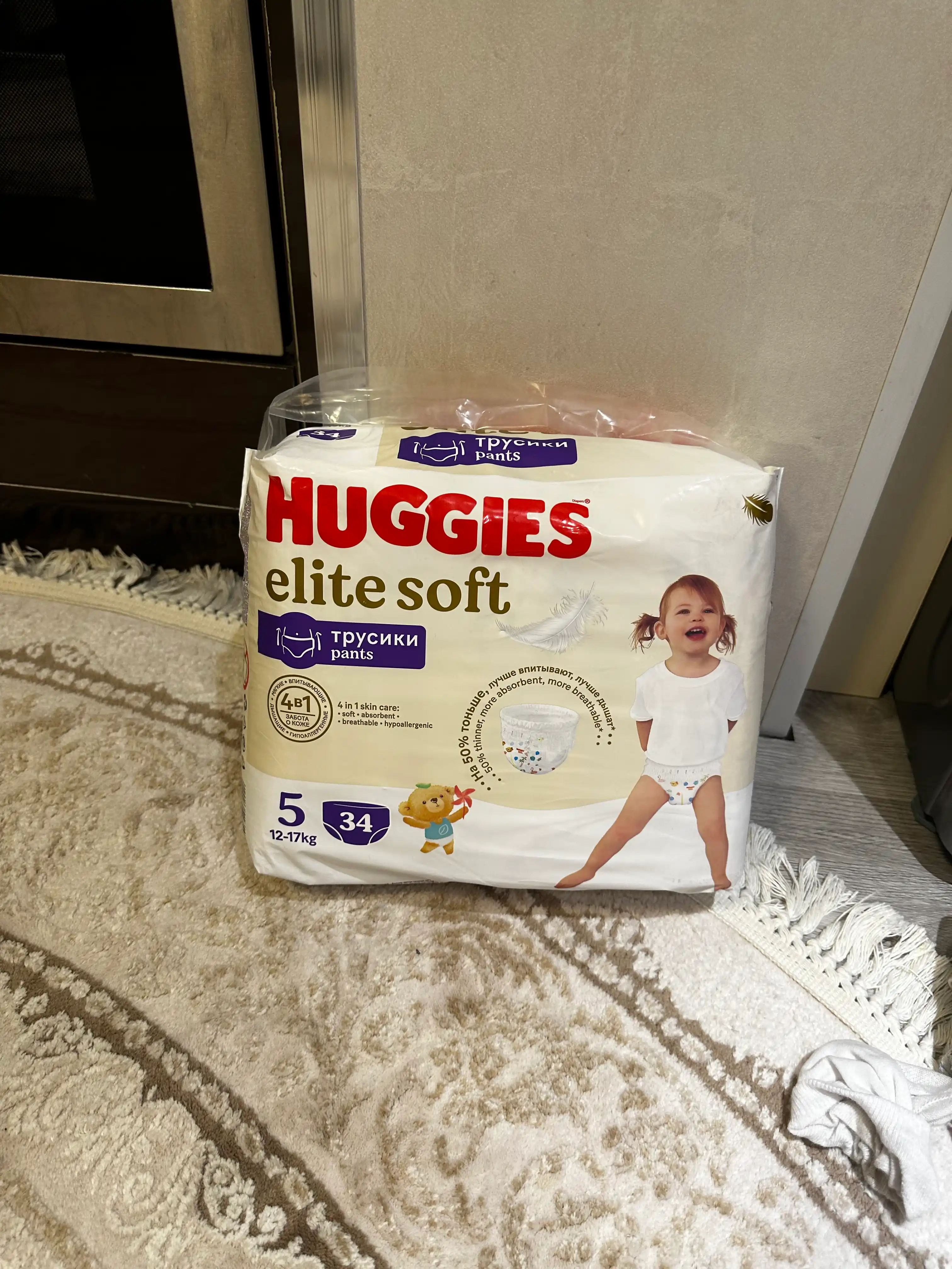 Подгузники трусики Huggies Elite Soft 12-17 кг, 5 размер, 34 шт
