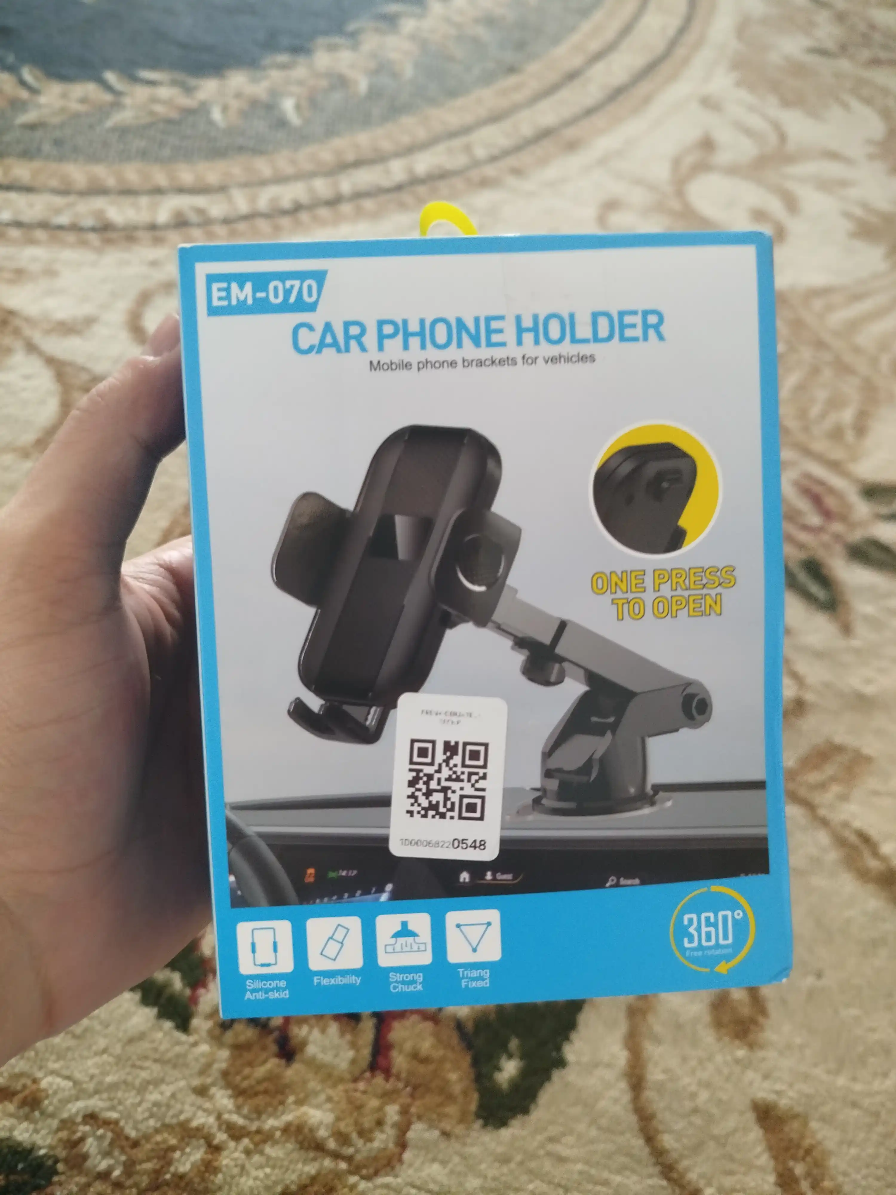 Universal qisqichli avtomobil telefon ushlagich, mustahkam, barcha smartfonlarga mos
