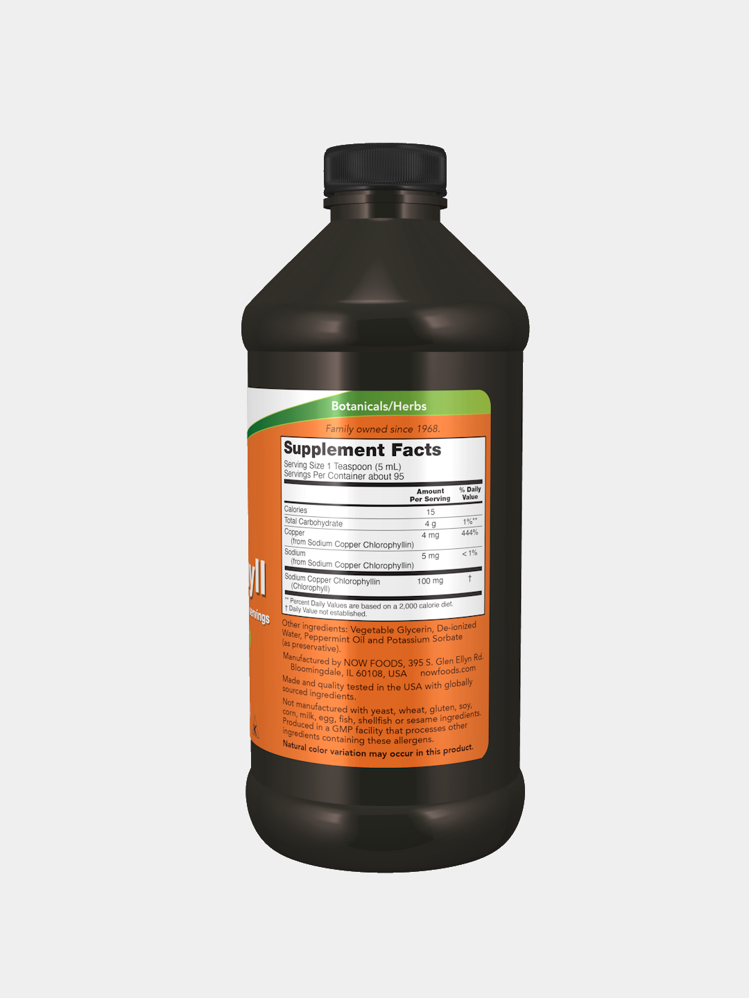 NOW Foods, suyuq Xlorofill Chlorophyll, Halol