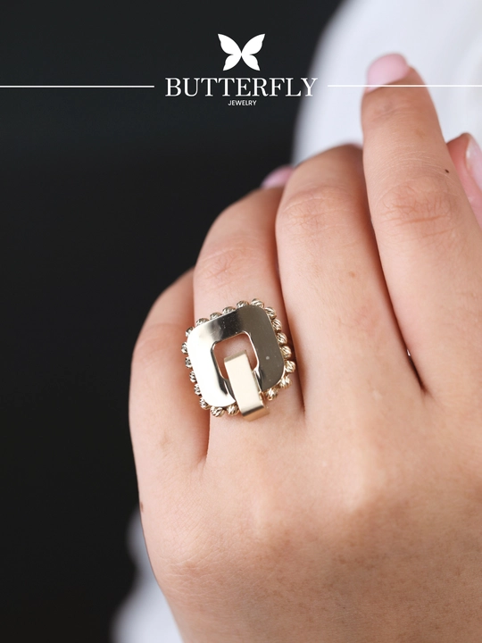 Ayollar uchun oltin uzuk, 3.29 gr, B70U model, tilla 585 proba, BUTTERFLY GOLD