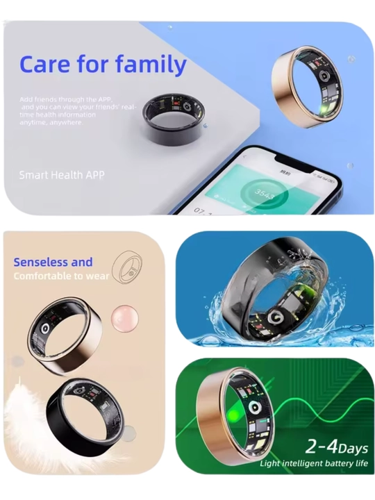 Smart Ring aqlli uzuk, smart uzuk 14 nazorat funkisyasi, zanglamas po'latdan tayyorlangan