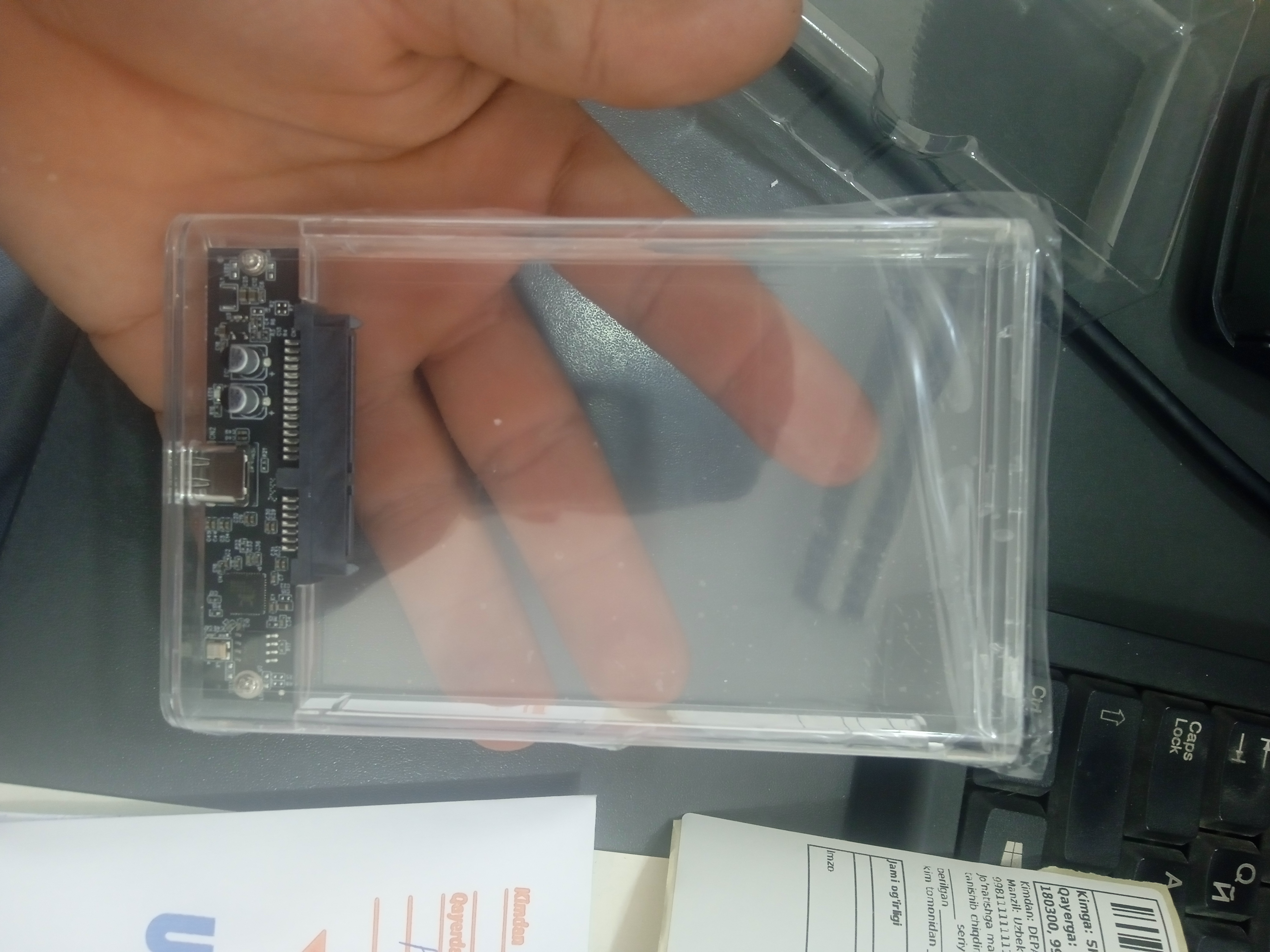 SSD и HDD кейс, 2.5", внешний корпус для жесткого диска до 4 Тб, USB 3.1, USB на Type-C