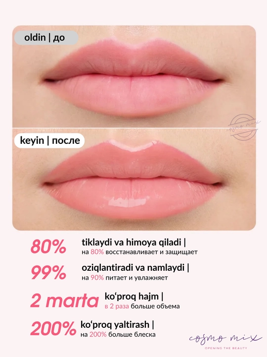 MIXIT Make Up Lip Oil Gloss - lablar uchun namlantiruvchi yaltiroq-moy