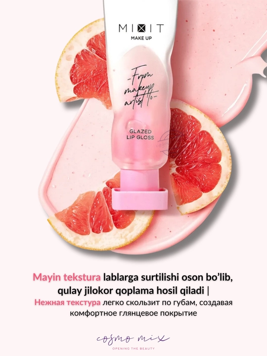 MIXIT Make Up Lip Oil Gloss - lablar uchun namlantiruvchi yaltiroq-moy