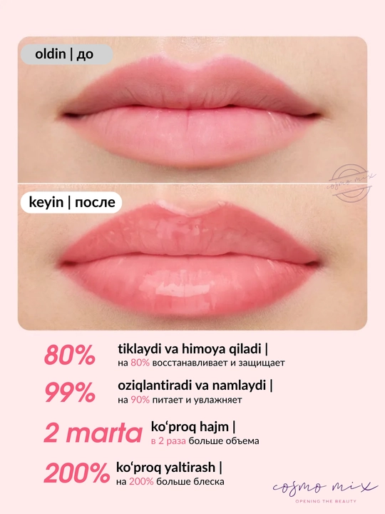 MIXIT Make Up Lip Oil Gloss - lablar uchun namlantiruvchi yaltiroq-moy