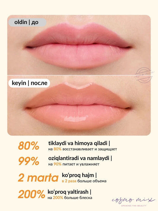 MIXIT Make Up Lip Oil Gloss - lablar uchun namlantiruvchi yaltiroq-moy