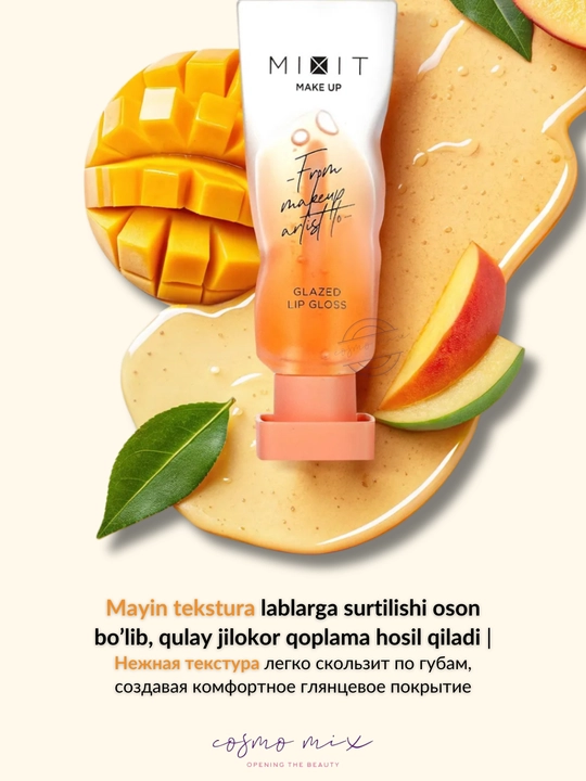 MIXIT Make Up Lip Oil Gloss - lablar uchun namlantiruvchi yaltiroq-moy