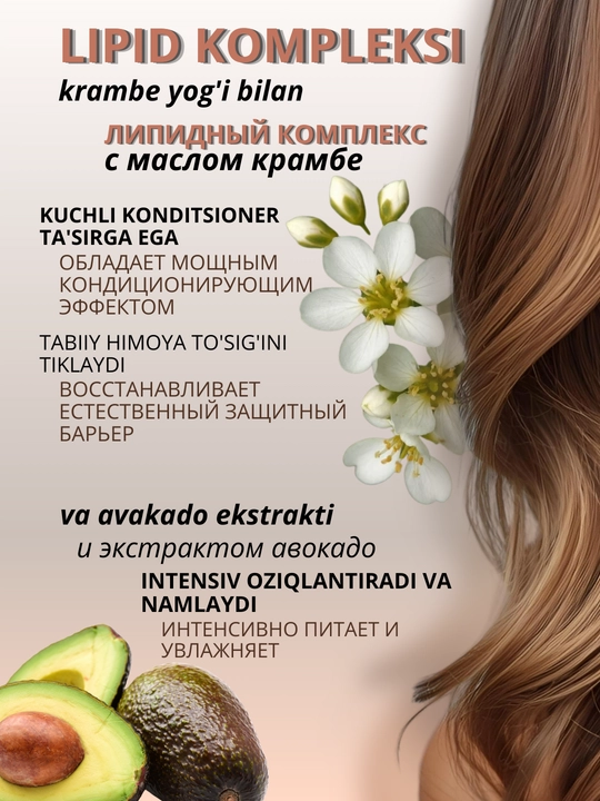 OLLIN L&P SYSTEM профессиональная липидная маска для сухих и поврежденных волос, 500 мл