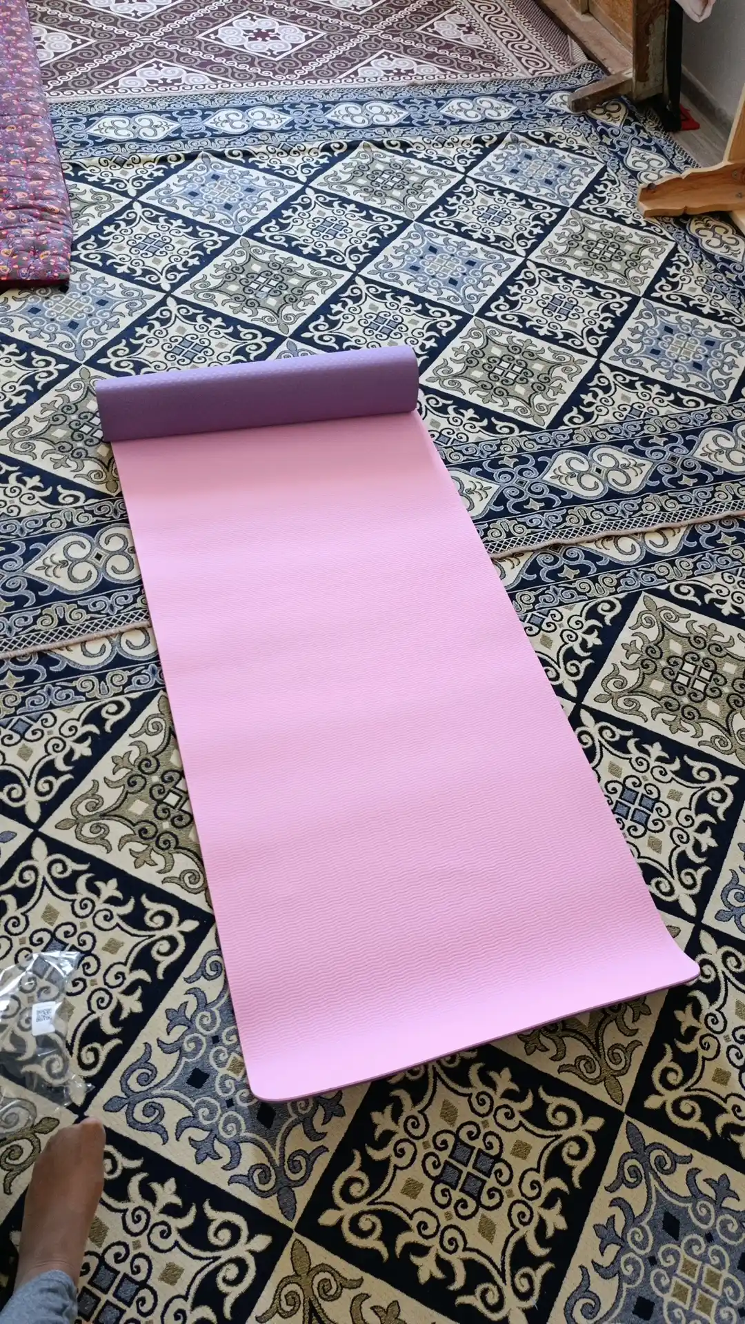 Коврик для йоги и гимнастики, двухслойный, с сумкой, 183 x 61 см, толщина 6 мм