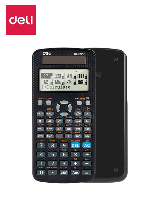 Injener kalkulyatori 10+2 xonali 552 f (qora) ED552PR Deli, 552-PR-ED - 
