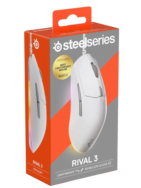 Игровая мышь SteelSeries Rival 3 Gen2, легкая, 77 гр, RGB, 60 млн нажатий