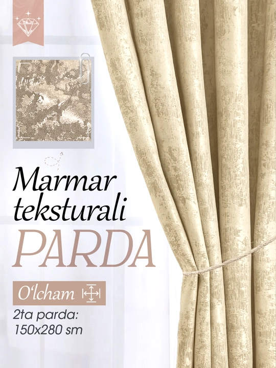 Шторы портьеры мраморные, светонепроницаемые, 150 х 280 см, 1 шт, комплект 2 шт 