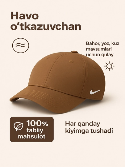 Кепка спортивная, повседневная, летняя, весенняя — LOROS-NIKE-ТРАКОТ-55