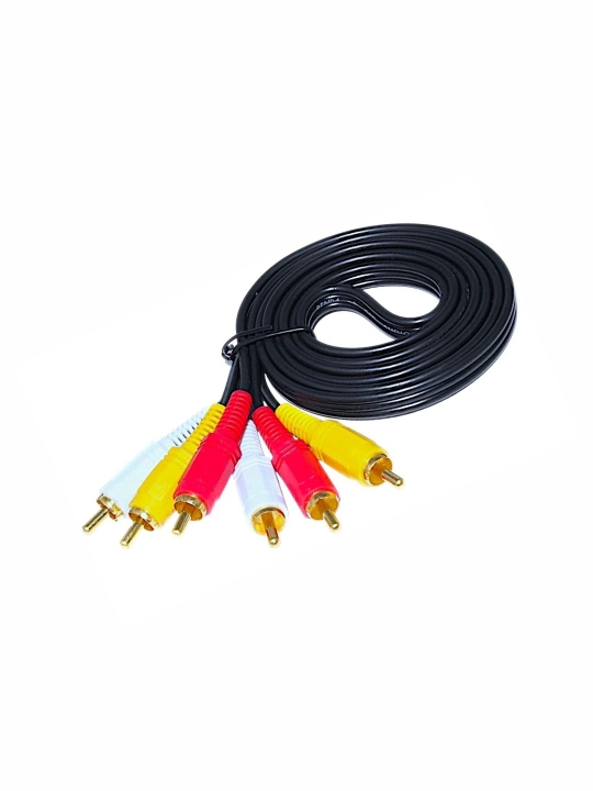 Audio, video, DVD va tyuner uchun 3RCA lola kabeli, 1,5 metr, 3 metr, 5 metr, 10 metr, 15 metrva 20 metr - 