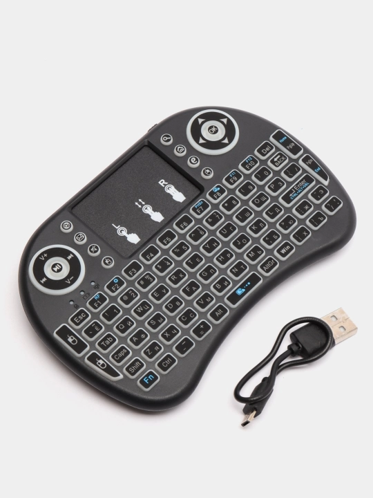 Клавиатура мини i8 Mini Keyboard, с подсветкой, беспроводная, с тачпадом для СмартТВ, ПК