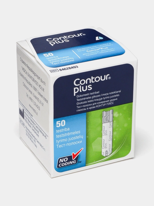 Тест-полоски CONTOUR PLUS №50 (к глюкометру) д/изм.глюк - 