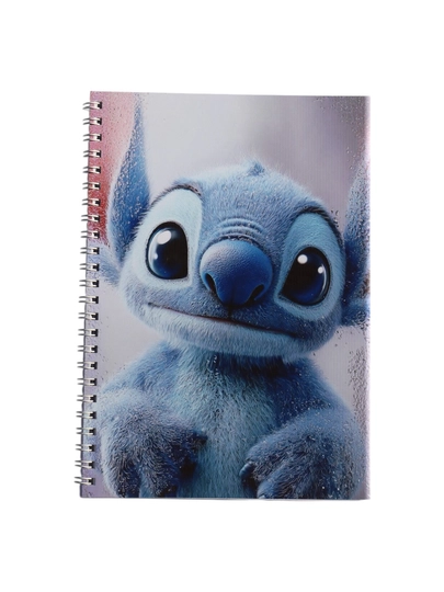Блокнот Лило и Стич, Lilo & Stitch, А5, 40 страниц, на пружинке, мультфильм милый стиль — ТОЧКА-СТИЧ-ГОЛУБ-лист