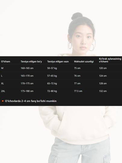 Uniseks oversize xudi