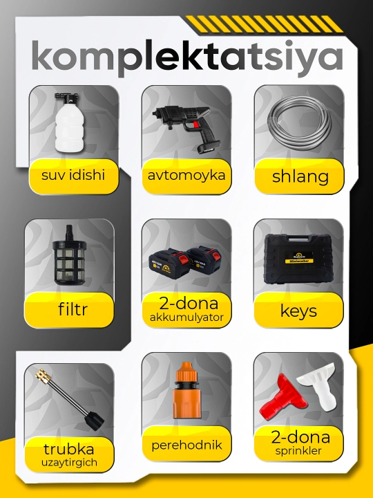 Mini karcherlar, yuqori bosimli avtomobil yuvish mashinasi