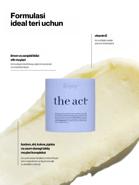 Gidrofilli balzami bilan yuz yuvish The Act, makiyaj va SPF ni olib tashlash uchun