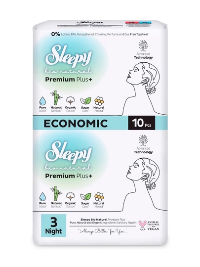Gigiyenik prokladkalar Sleepy Bio Natural Plus+ Night (№3/10 dona)
