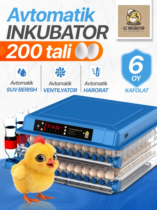 Инкубатор. для яиц. работает от 36/64/100/128/200 емкость, инкубаторов,  12 В и 220 В - 