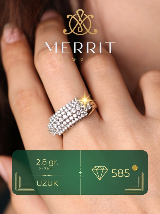 Ayollar uchun tilla taqinchoqlar to'plami, braslet + uzuk + zirak, 585 proba, M09K