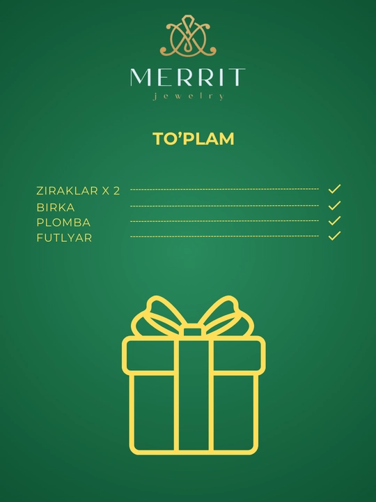 Ayollar uchun tilla taqinchoqlar to'plami, braslet + uzuk + zirak, 585 proba, M09K