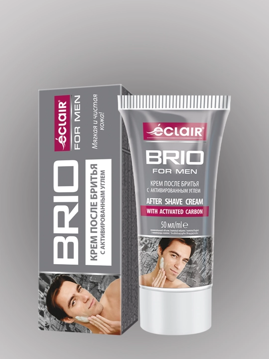 BRIO FOR MEN крем после бритья с активированным углем (мягкая и чистая кожа) - 50 мл - 