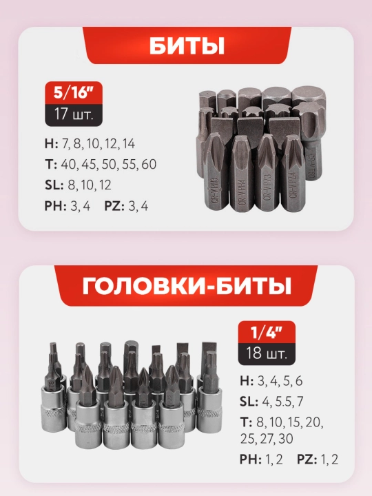 ForceKraft набор инструментов, ключей, от 82 до 108 предметов в кейсе