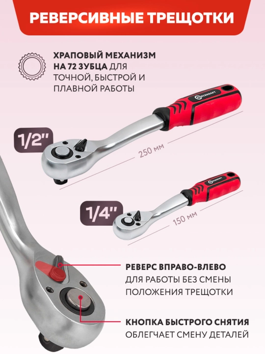 ForceKraft набор инструментов, ключей, от 82 до 108 предметов в кейсе