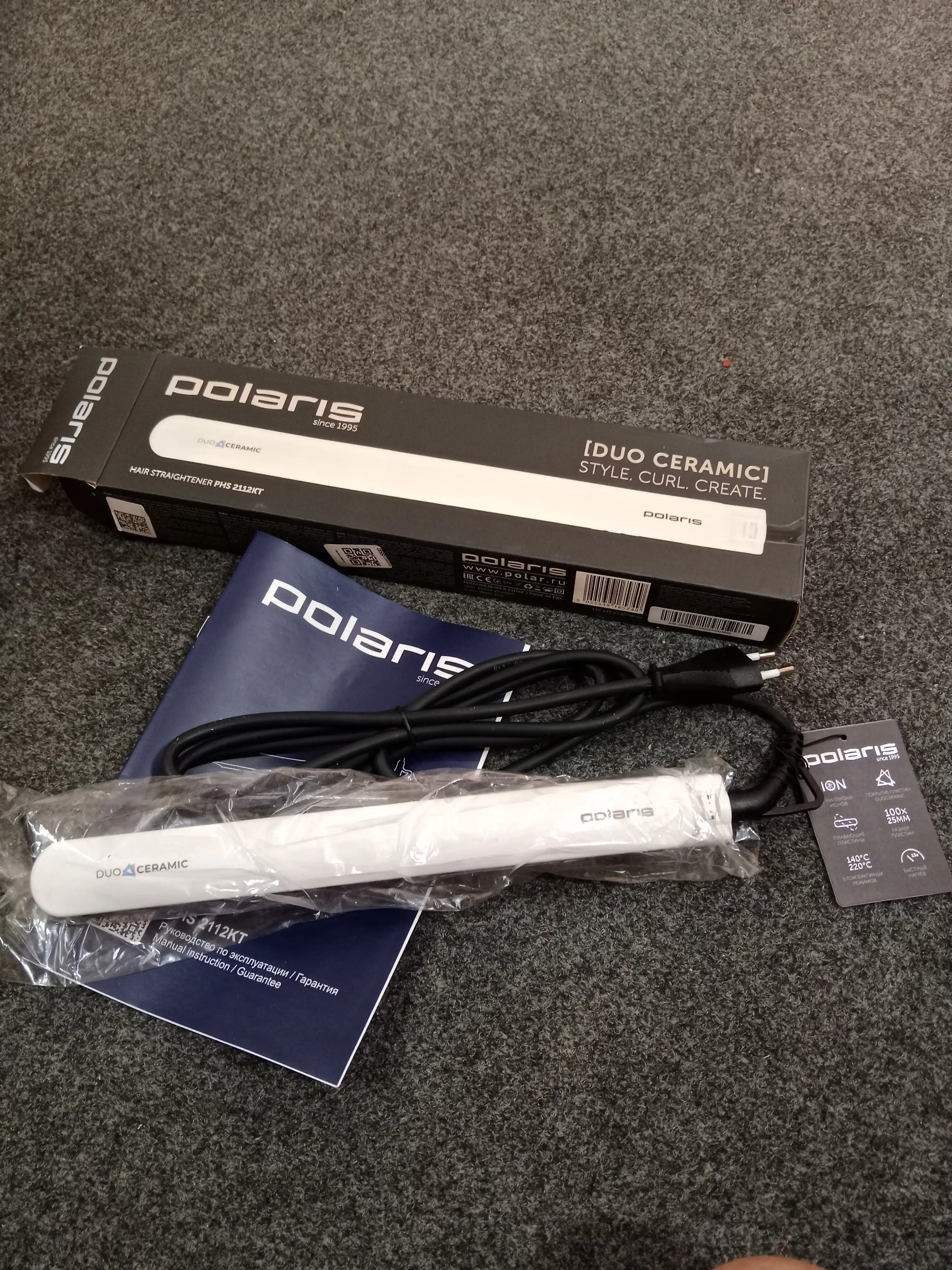 Soch to'g'rilovchi Polaris PHS 2112KT, turmalin, oq/pushti