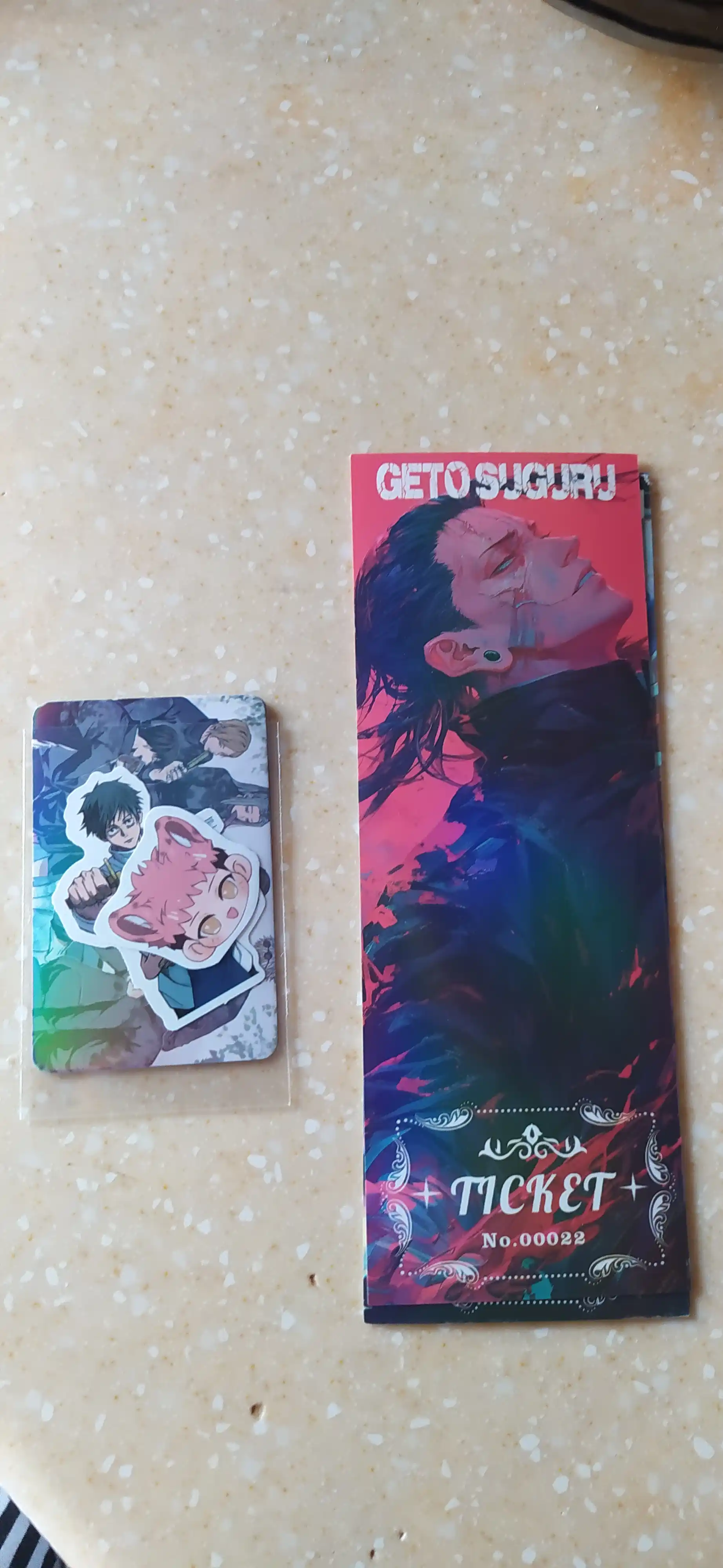 "Sehrli jang" anime xatcho'plari to'plami, 3 dona va 2 ta lomo kartasi