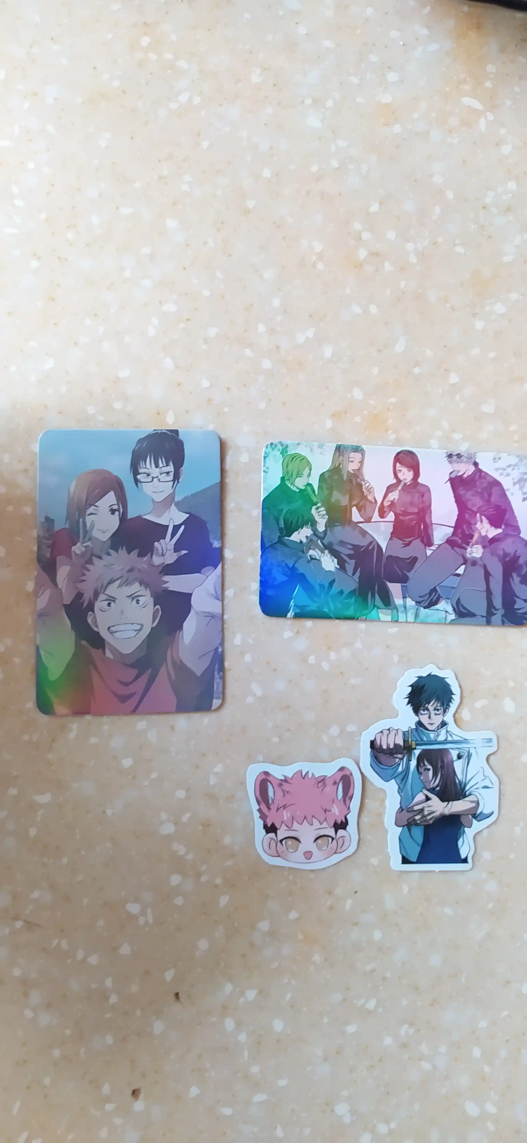 "Sehrli jang" anime xatcho'plari to'plami, 3 dona va 2 ta lomo kartasi