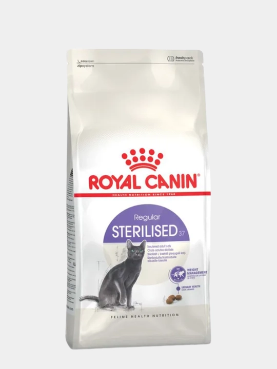 Sterillangan mushuklar uchun quruq ozuqa Royal Canin Sterilsed 37, tarozidan