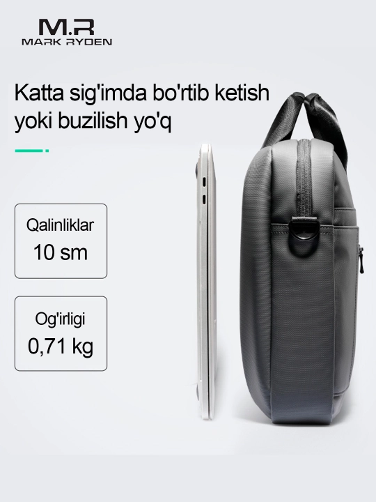 Сумка Mark Ryden MR616 для ноутбука и Macbook, деловая мужская и женская сумка через плечо