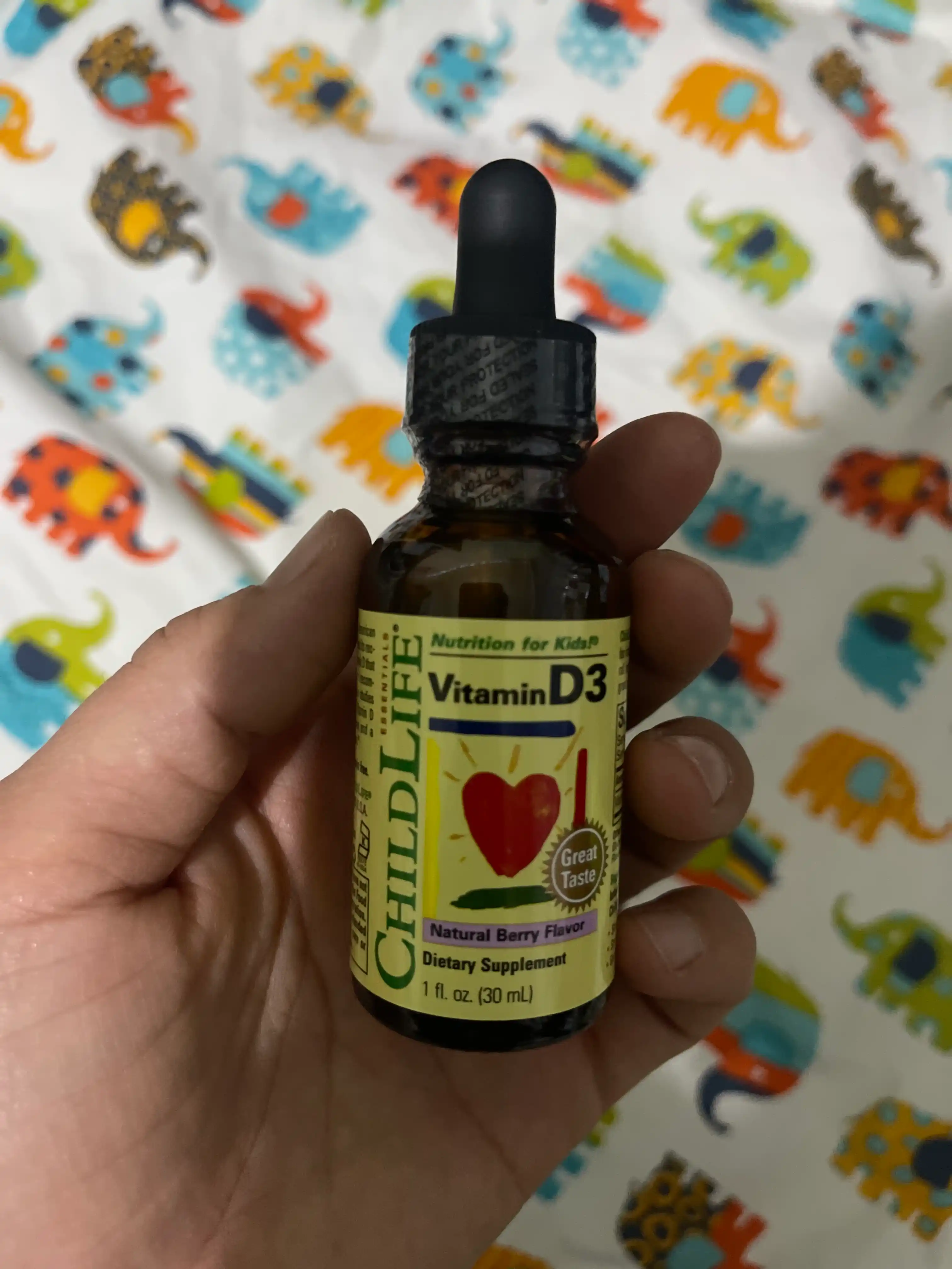 Vitamin D 3 Childlife Essentials 500 ME, meva ta'mi bilan, 30 ml, bolalarga vitamin D
