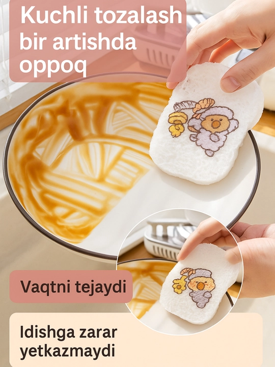 Uy gubkasi, idishlarni, oshxonani, hammomni yuvish uchun