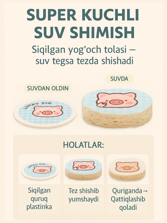 Uy gubkasi, idishlarni, oshxonani, hammomni yuvish uchun