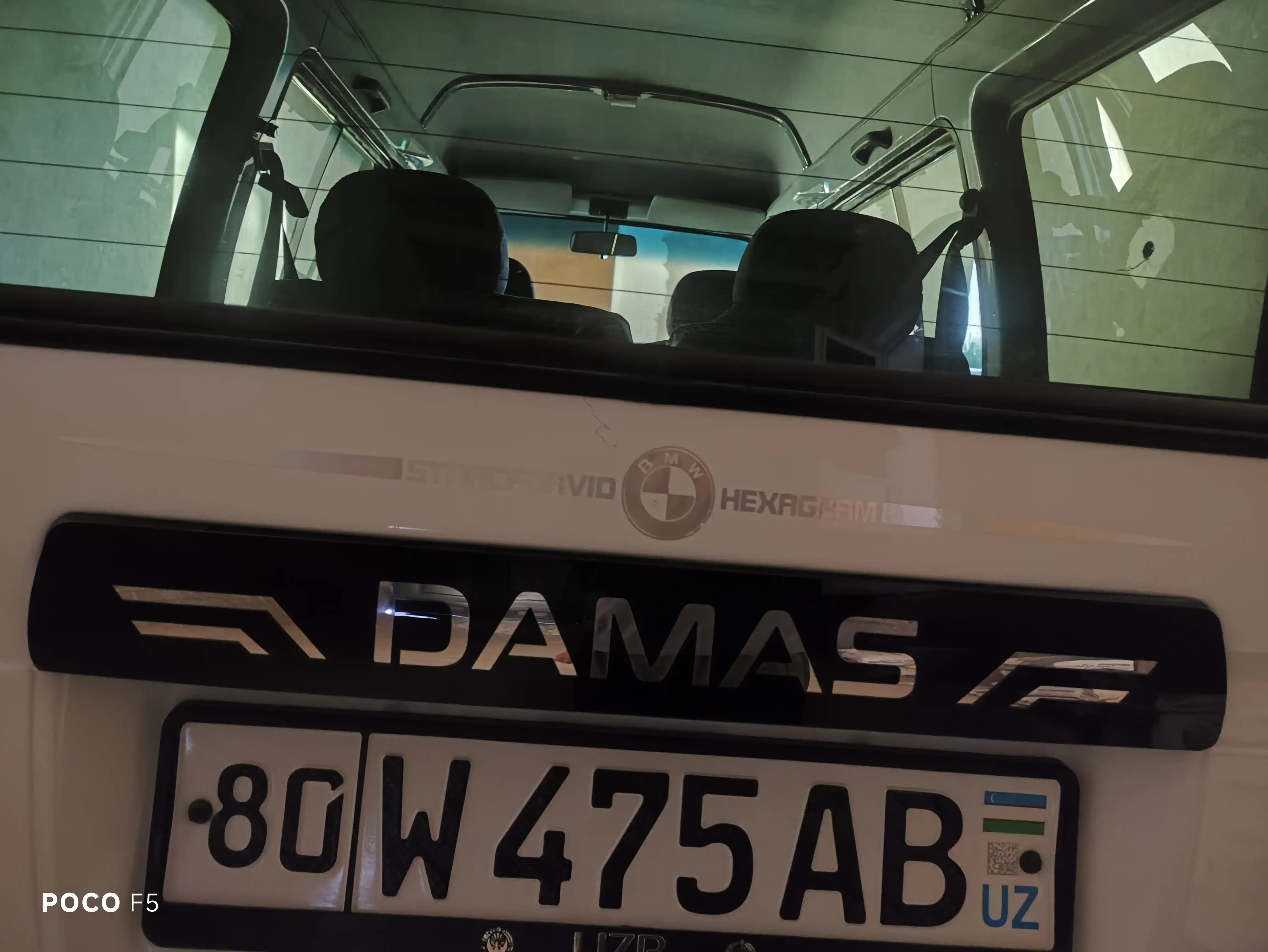 Avtomobil Damas uchun orqa nomer tepa stikeri, 1 dona