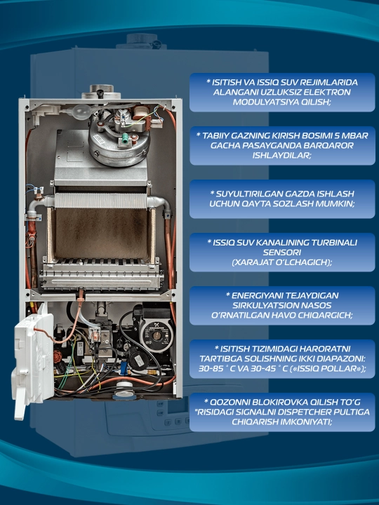 Ikki pallali qozon gaz BAXI ECO HOME 24