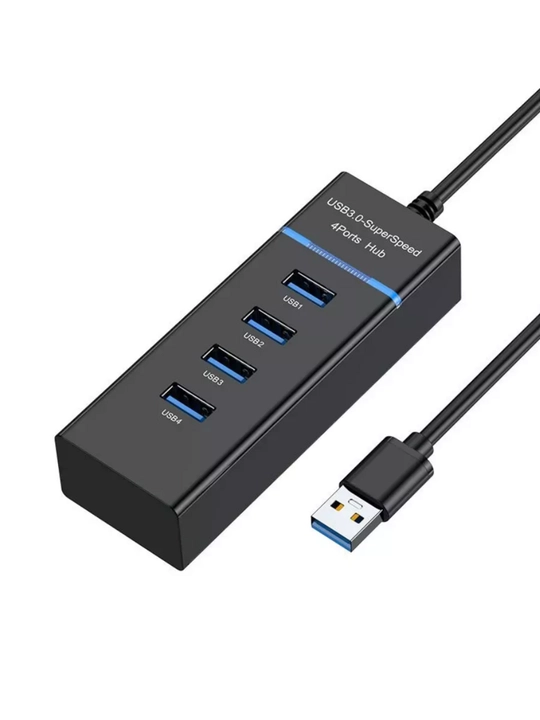 USB-концентратор 4 порта USB 3.0 – скорость до 5 Гбит/с, для компьютера