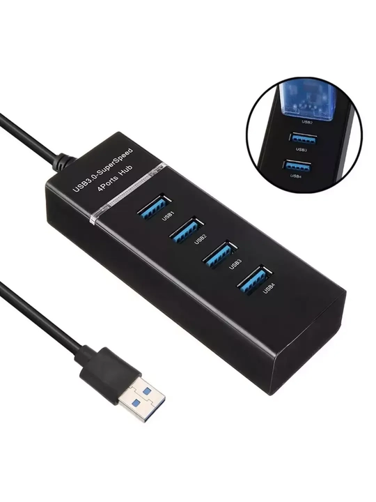 USB-концентратор 4 порта USB 3.0 – скорость до 5 Гбит/с, для компьютера