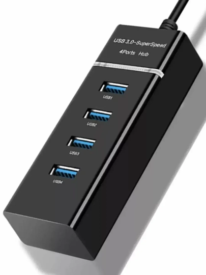 USB-концентратор 4 порта USB 3.0 – скорость до 5 Гбит/с, для компьютера