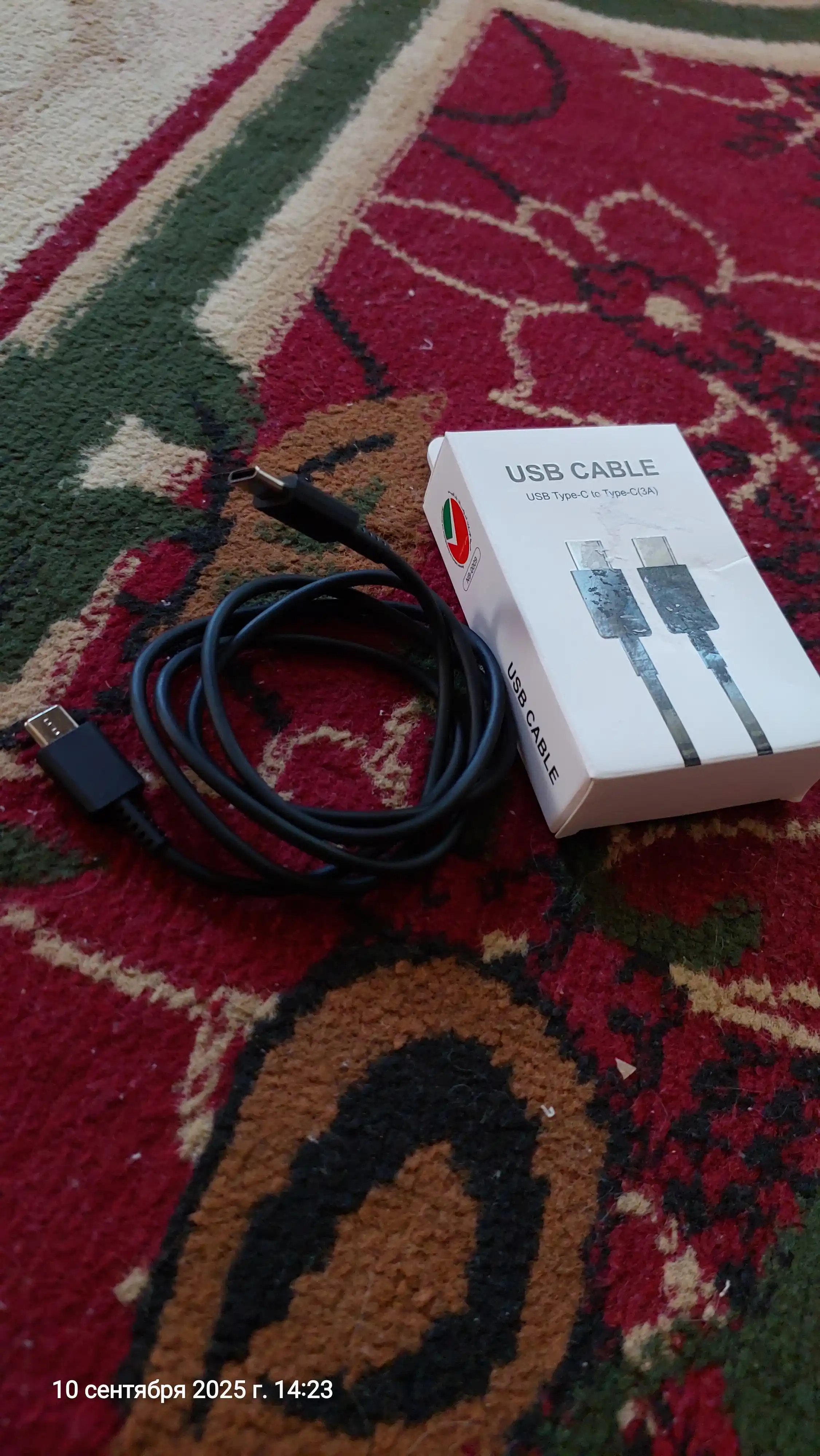 Type-C to Type-C kabel, 1 metr, tez zaryadlovchi, qora rang, kuchli himoy