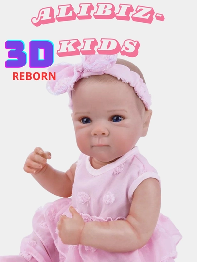 Реалистичная 3D силиконовая кукла для девочек, 55 см — ALIBIZ-3DREBOR-РОЗОВ