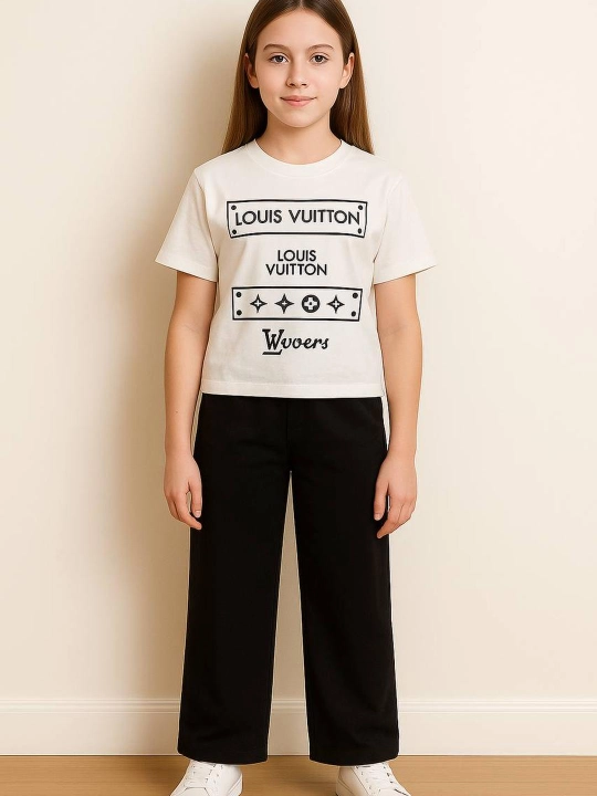 Комплект футболки и брюк для девочек Louis Vuitton - 
